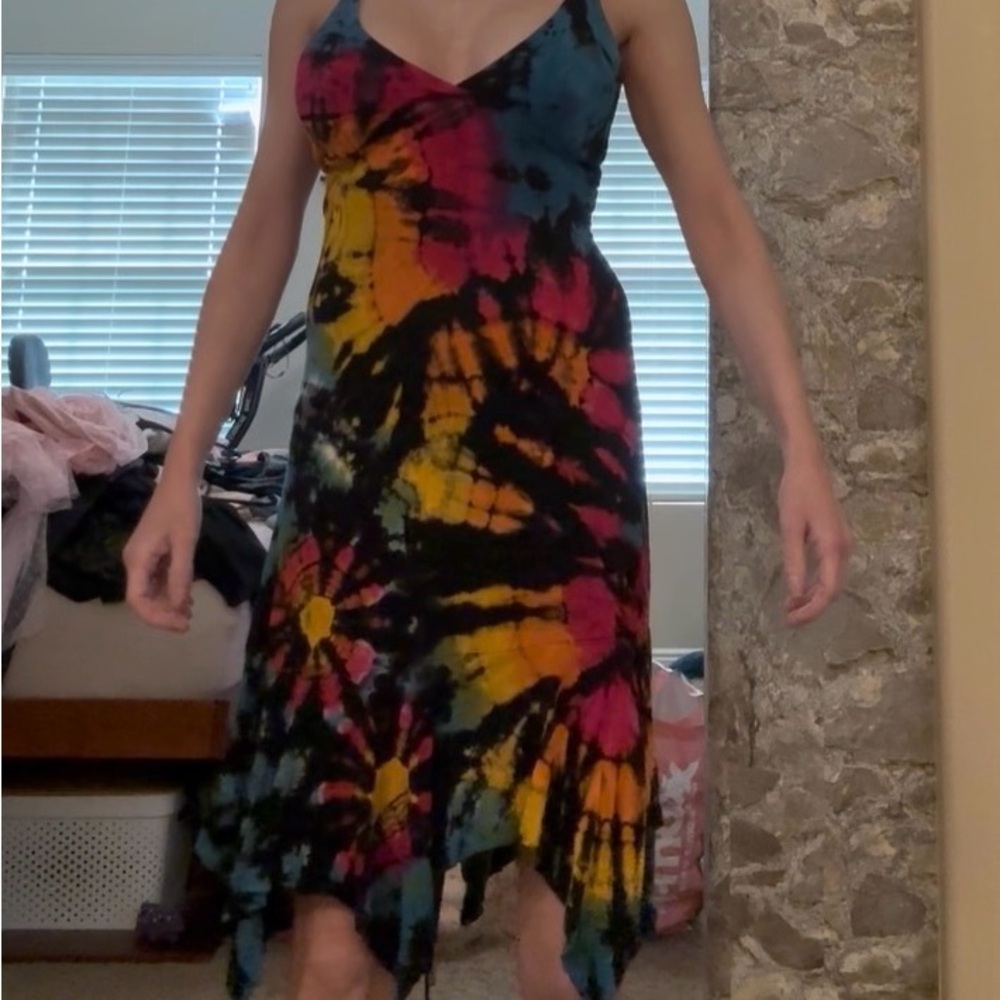 Tie-Dye Spaghetti Strap Dress